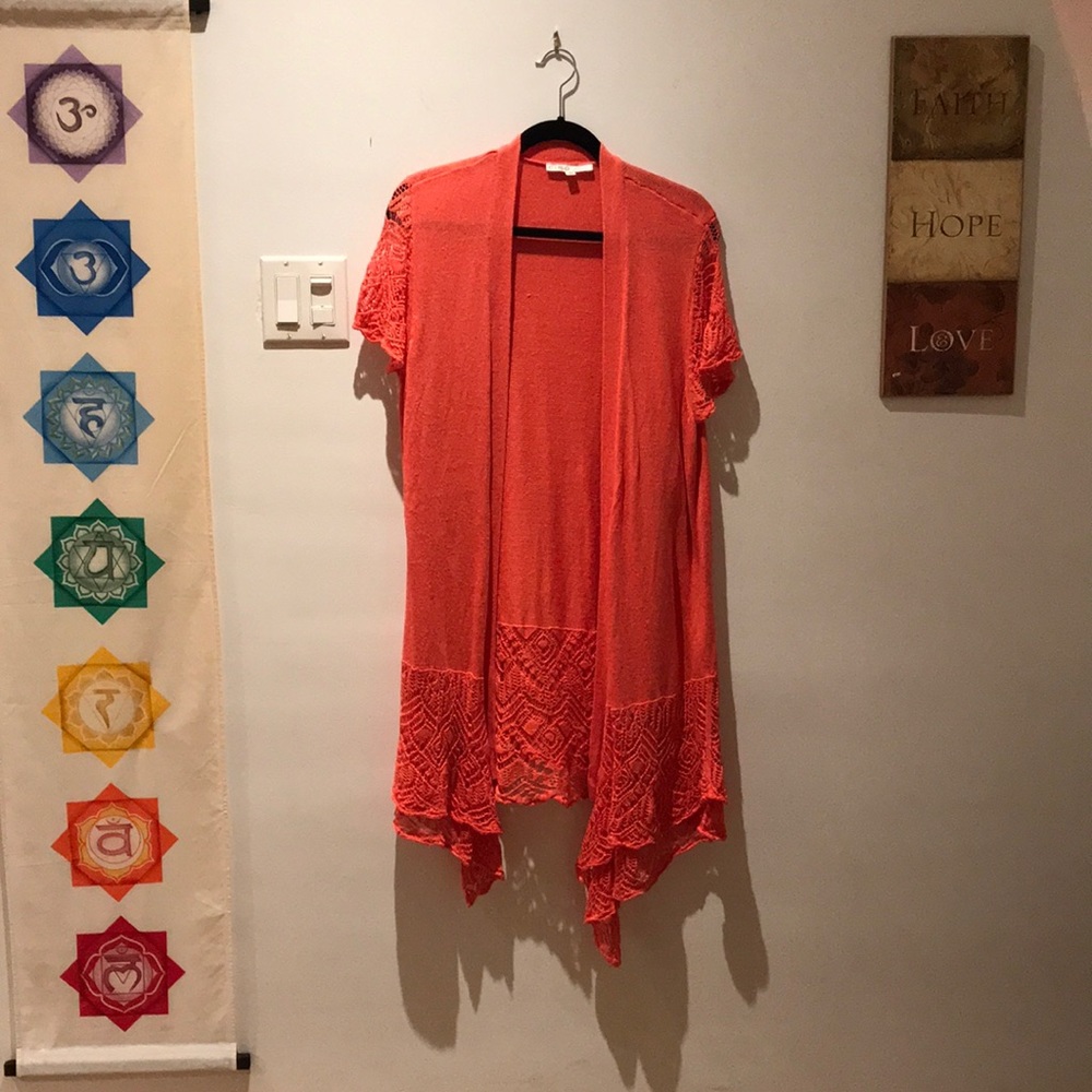 Short sleeve open long salamander sweater